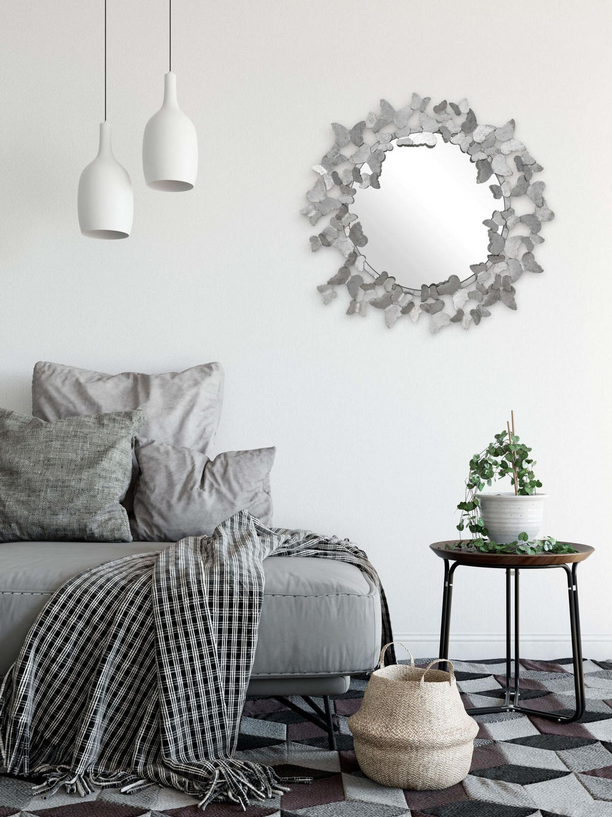 WANDSPIEGEL Silber 63/63 cm - Silberfarben, Metall (6.3/63/4cm) - KUNSTLOFT
