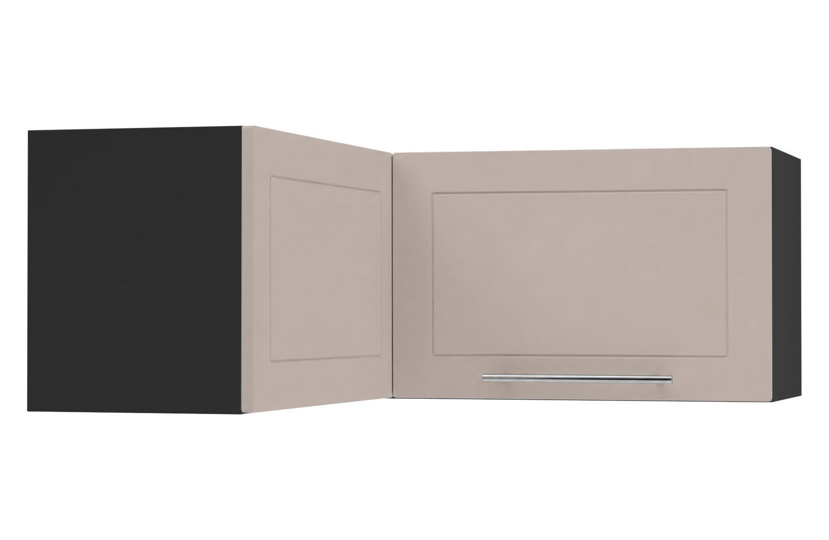 Feldmann-Wohnen Eckhängeschrank Kaschmir, Schwarz 90x36x90 cm