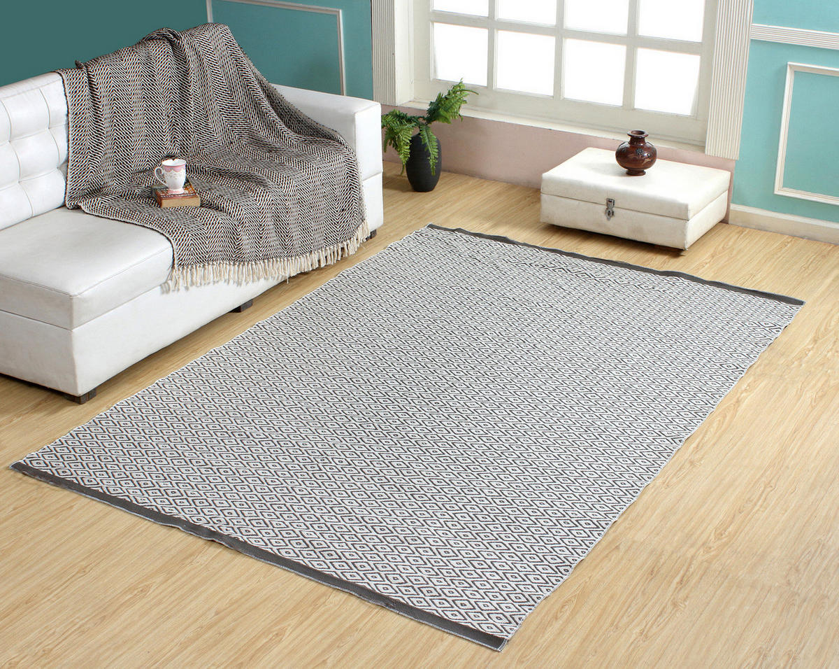IN-/OUTDOORTEPPICH - Kunstfaser - Elfenbein / Grau - Grau, Textil (160/230cm) - home24
