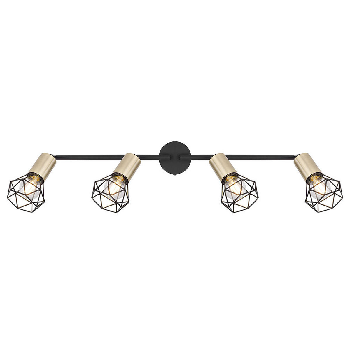 LED DECKENLEUCHTE XARA Metall Schwarz Altmessing - Schwarz, Metall (60/8/19.5cm) - Globo Lighting