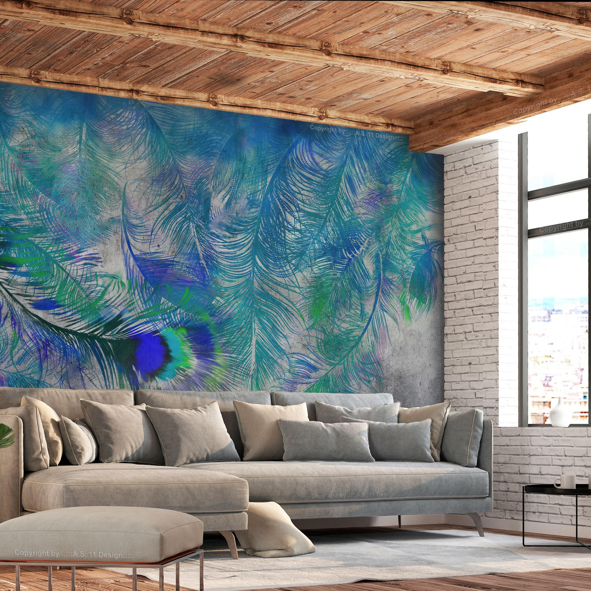 VLIESTAPETE Blau 250/175 cm - Blau/Grau, Textil (250/1cm) - KUNSTLOFT