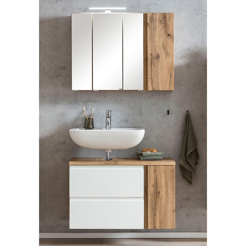Lomado Badmöbel-Set Weiß 85x200x35 cm