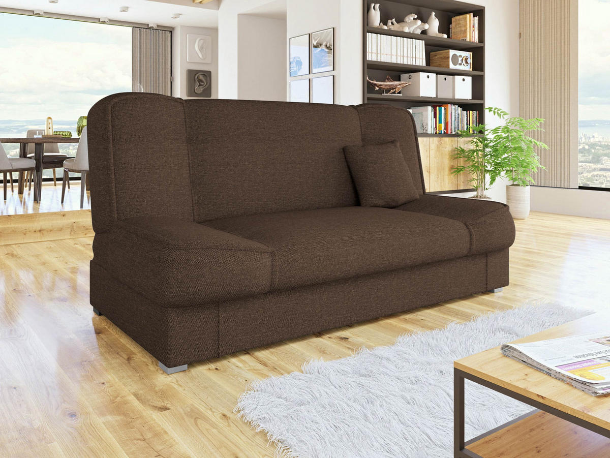 SCHLAFSOFA Gabi - Silberfarben/Braun, Holz/Kunststoff (175/80/80cm) - MIRJAN24