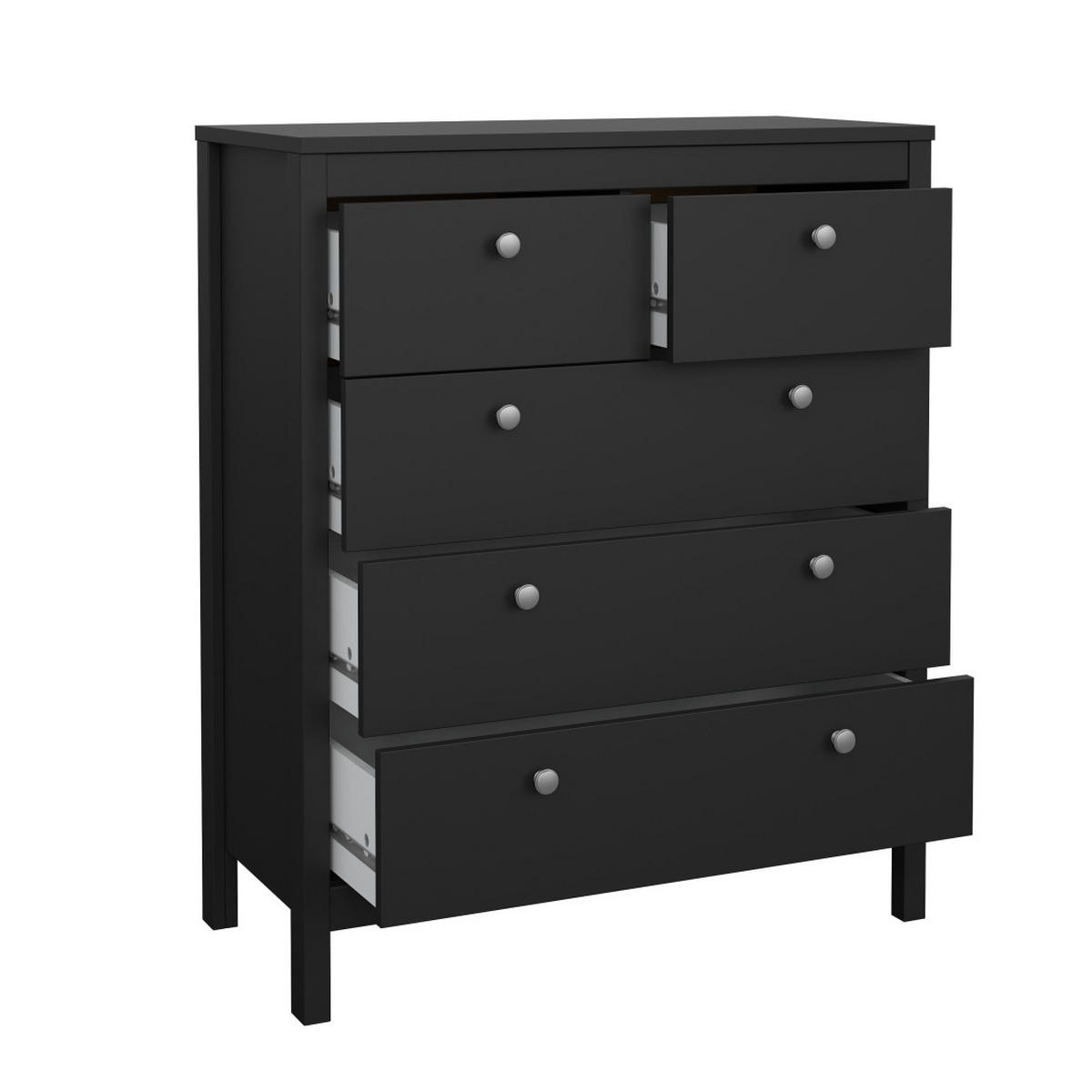 KOMMODE, Madrid, Schwarz, Melamin., 83 x 39 x 99 cm - Schwarz, Holzwerkstoff (83/99/39cm) - ebuy24