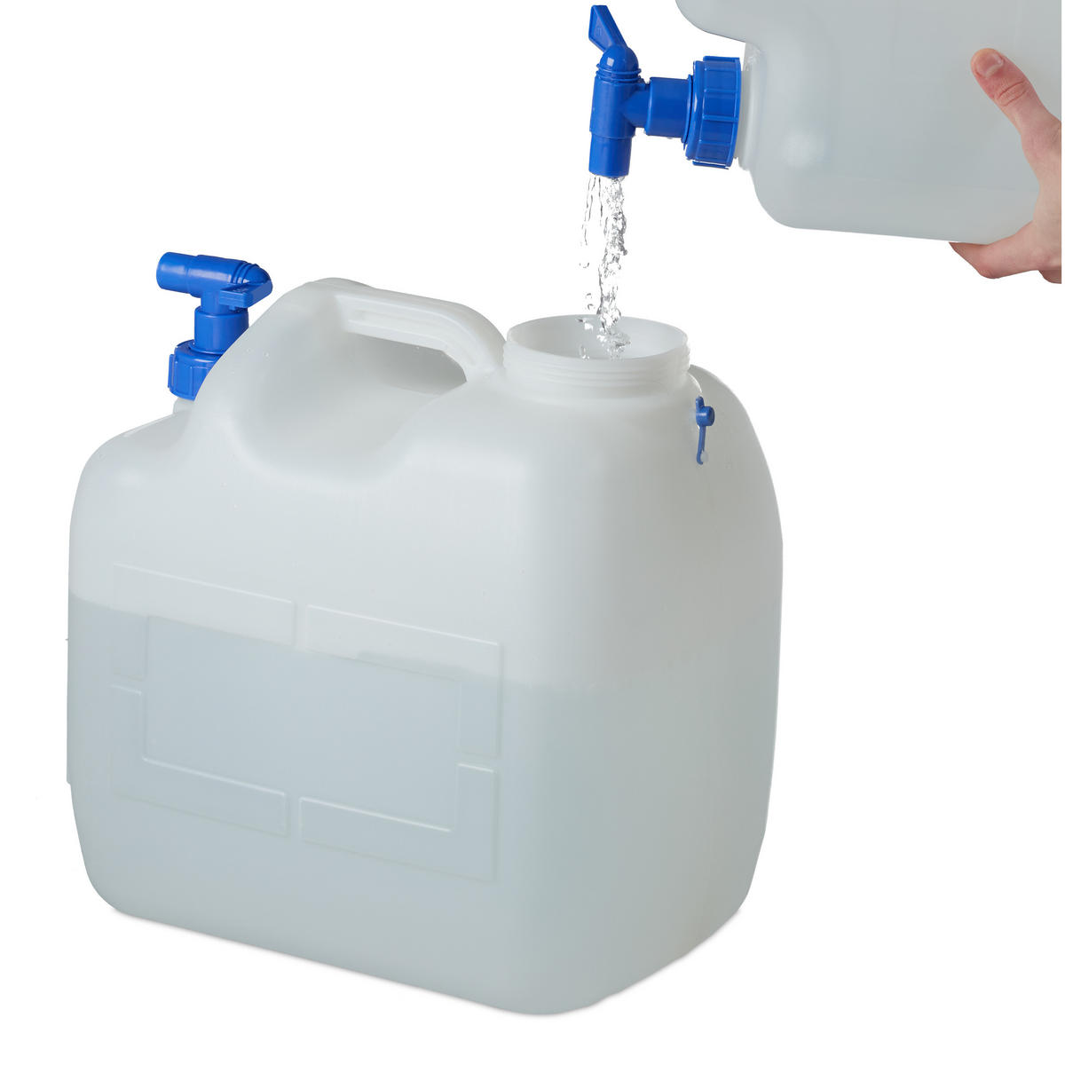 WASSERKANISTER - Weiß, Kunststoff (25/36/38.5cm) - Relaxdays