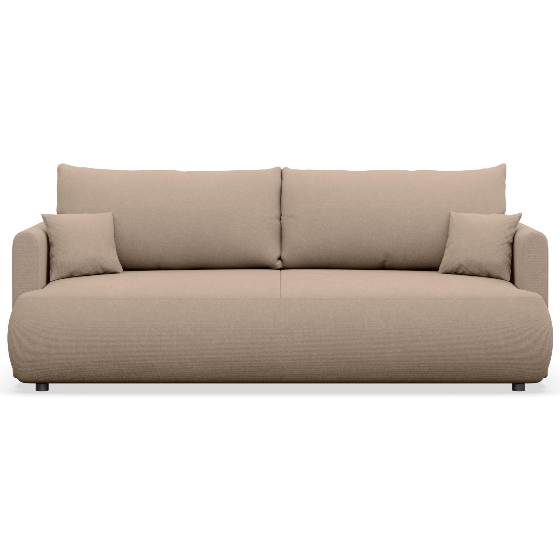3-SITZER SOFA Ovo Mini Beige Chenille Easy-Clean - Beige/Schwarz, Kunststoff/Textil (226/90/97cm) - Selsey