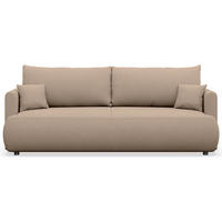 3-SITZER SOFA Ovo Mini Beige Chenille Easy-Clean - Beige/Schwarz, Kunststoff/Textil (226/90/97cm) - Selsey