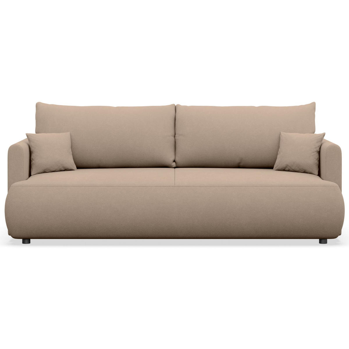 3-SITZER SOFA Ovo Mini Beige Chenille Easy-Clean - Beige/Schwarz, Kunststoff/Textil (226/90/97cm) - Selsey