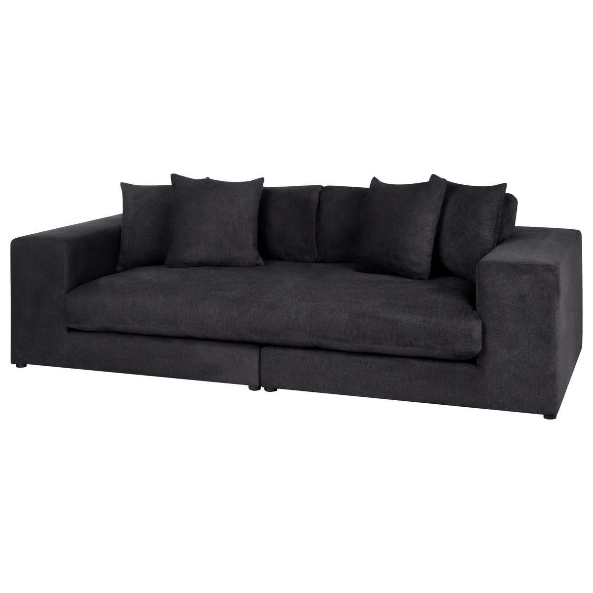 3-SITZER-SOFA schwarz mit Kissen Glorvika - Schwarz, Textil (240/58/120cm) - Beliani