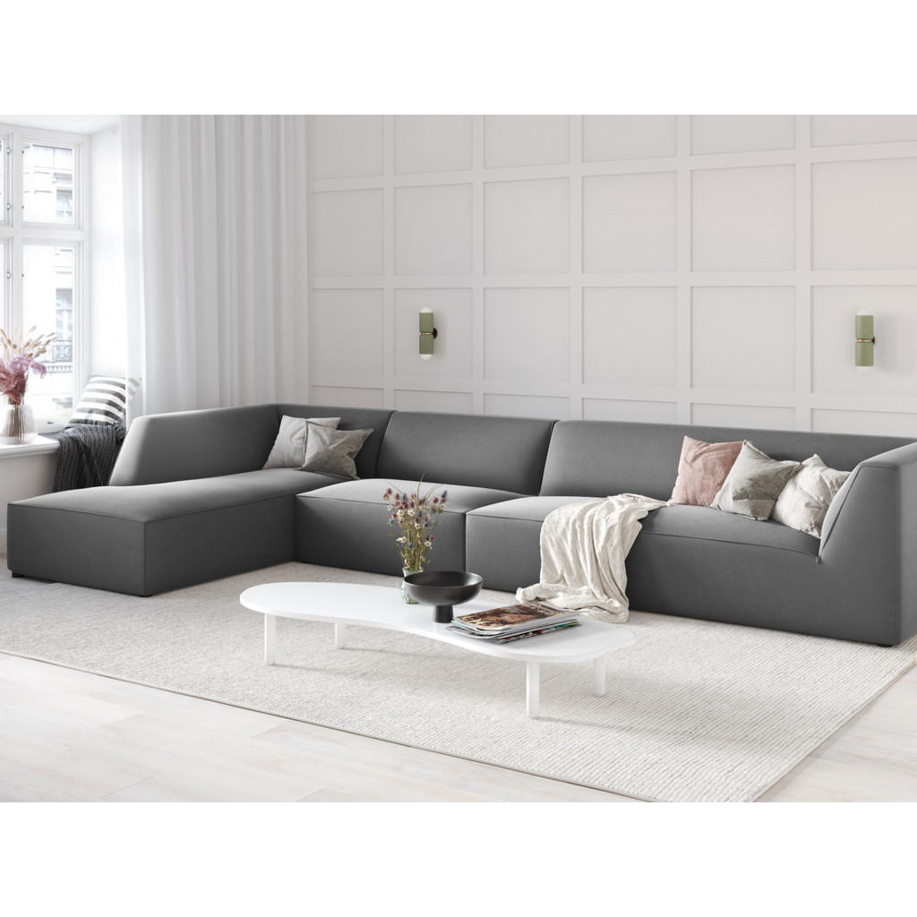 Thumbnail - Micadoni Ecksofa, Grau, Textil, 5-Sitzer, L-Form, 366x180 cm, Hergestellt in Europa, Oeko-Tex®, Wohnzimmer, Sofas & Couc...