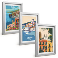 BILDER SET 3er Set - 20x30 cm Silberner Rahmen - Stadtlandschaften mit Gebäuden - Silberfarben, Kunststoff (20/30cm) - TULUP