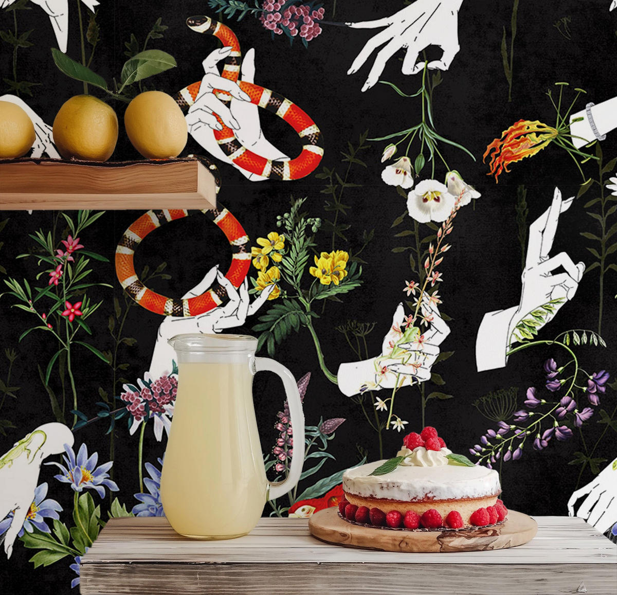 TAPETE Gothic aus echtem Papier, 200x280cm, 8 Bögen - Schwarz, Papier (200/280cm) - WALLPAPERS4BEGINNERS