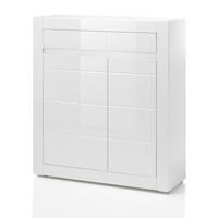 KOMMODE Hochglanz weiß, Highboard 100 x 112 cm mit Soft-Close - Weiß Hochglanz/Weiß, Holzwerkstoff/Kunststoff (100/112/35cm) - Furn.Design