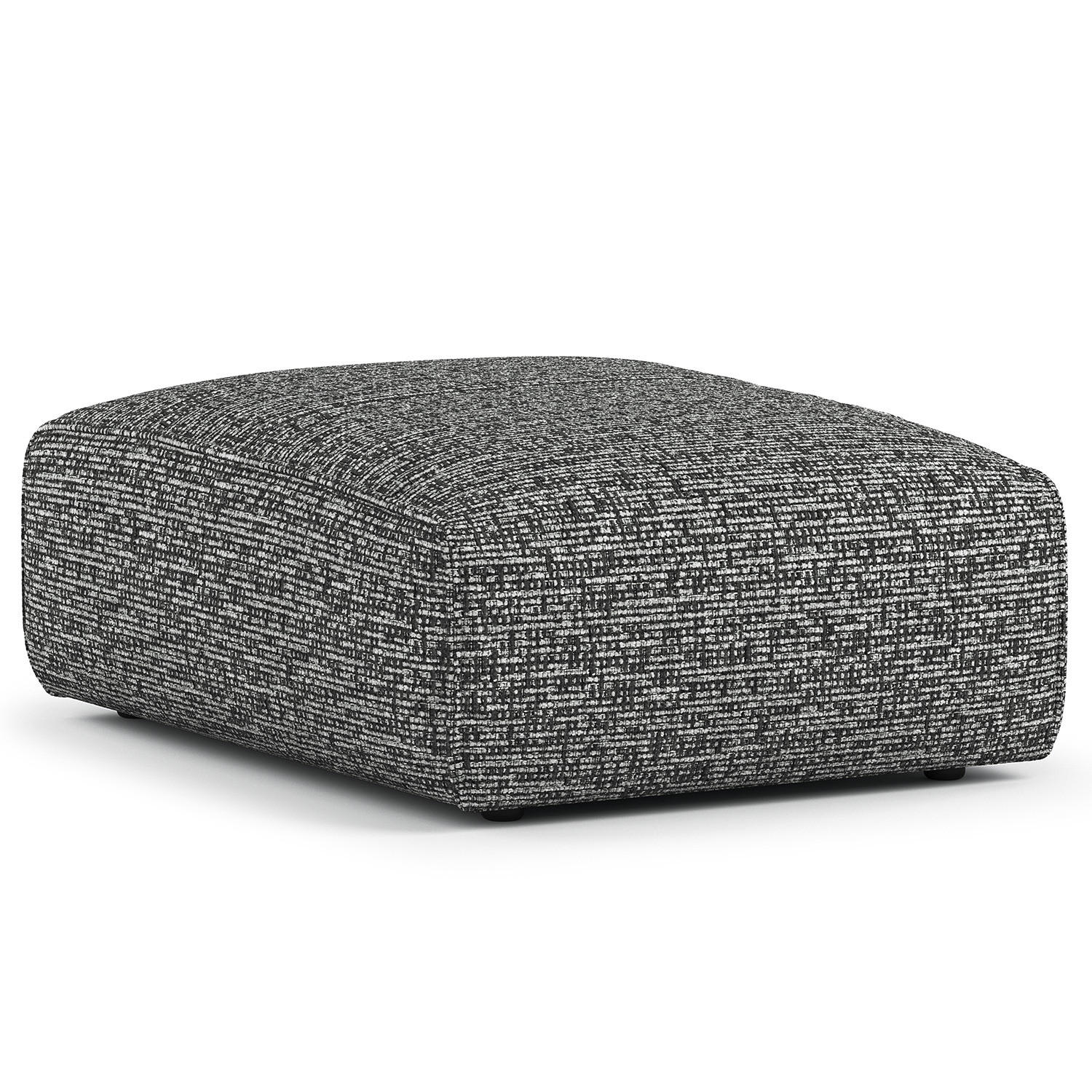 POLSTERHOCKER - Schwarz/Grau, Kunststoff/Textil (81/38/100cm) - home24