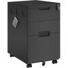 ROLLCONTAINER Schwarz Bürocontainer abschließbar - Schwarz, Metall (52/67/39cm) - Hoobro