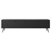 LOWBOARD Vespasia 2T Schwarz 200/51,2/38 cm – Geriffelten Fronten - Schwarz, Holzwerkstoff/Metall (200/51.2/38cm) - AX Living
