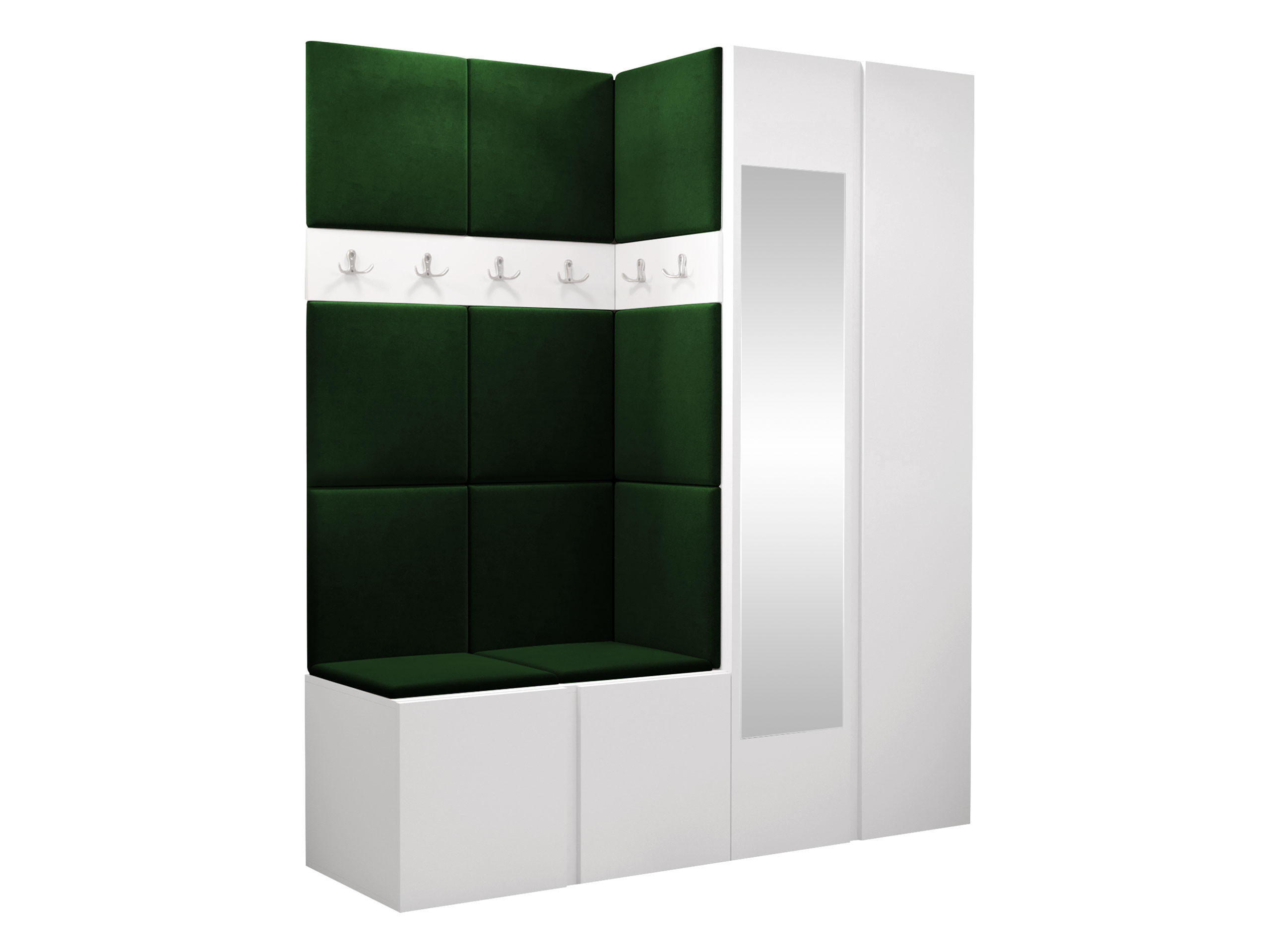 MOBILIER PENTRU HOL Orion XII - alb/verde, material plastic/compozit lemnos (158/186/46cm) - MIRJAN24