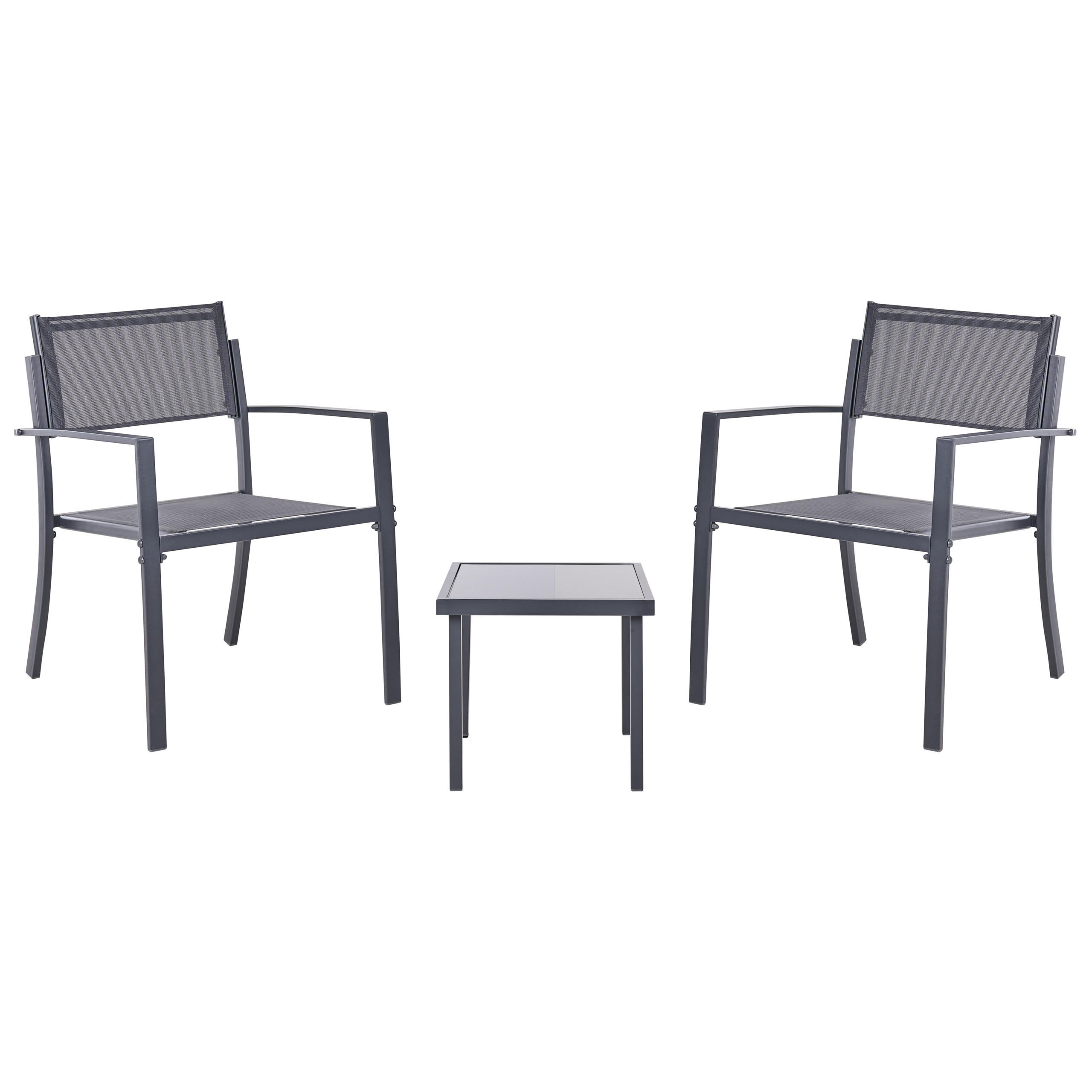 BISTRO-SET Metall Dunkelgrau Tavoleto - Dunkelgrau, Metall - Beliani