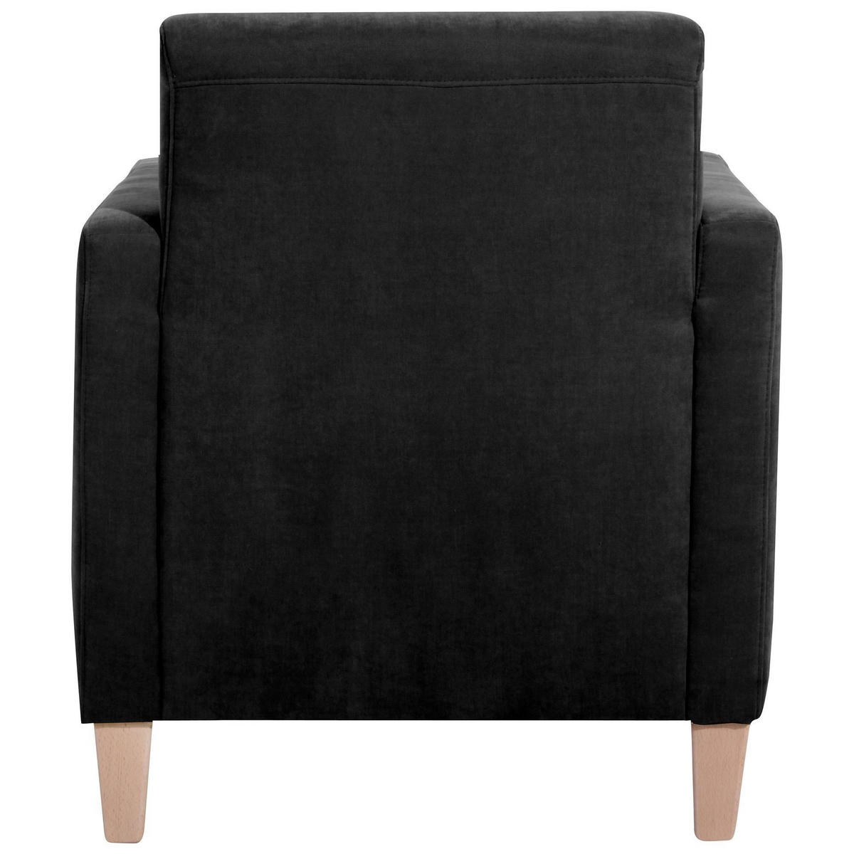 SESSEL Karol Bezug Veloursstoff Buche natur / schwarz - Schwarz, Kunststoff (71/81/70cm) - 58aufmkessel