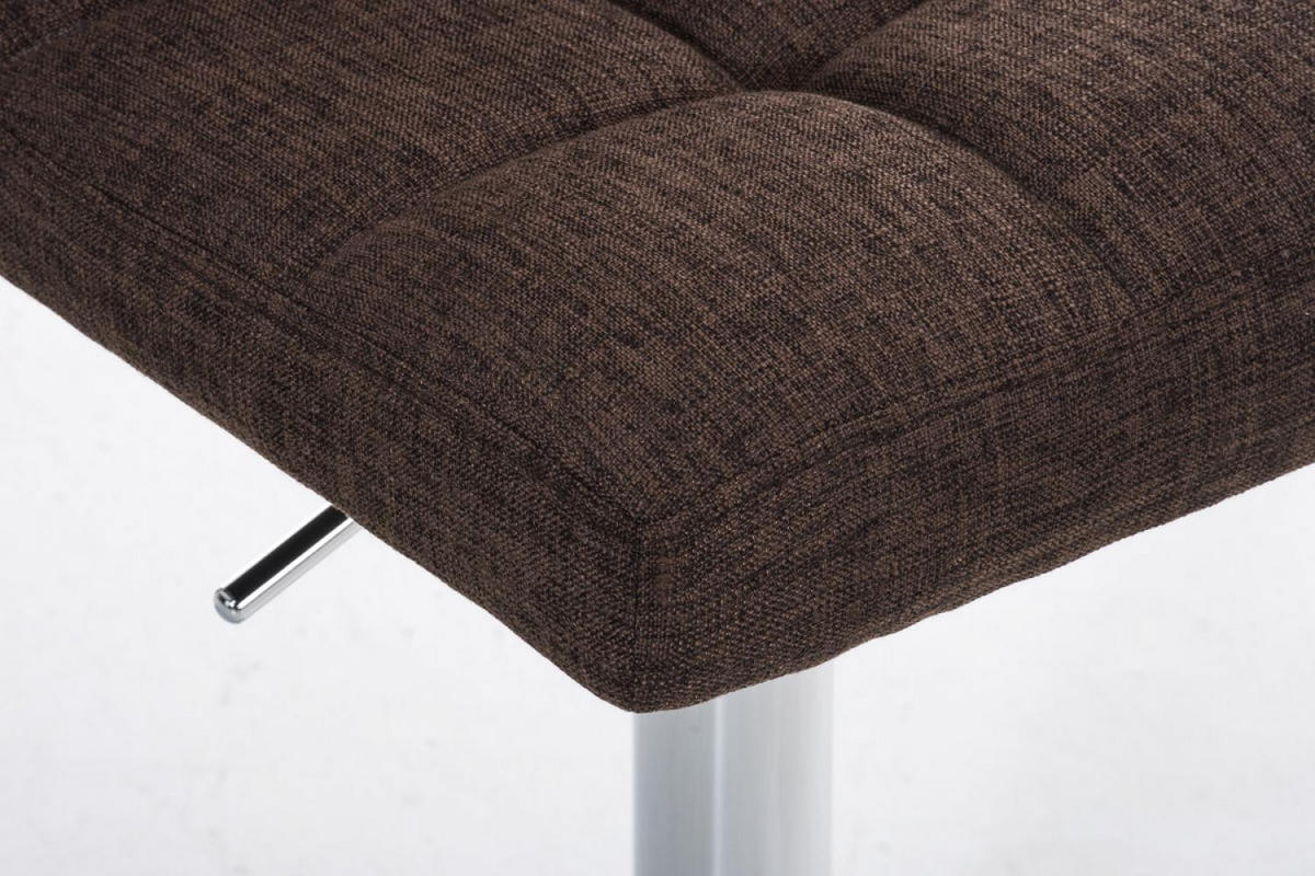 BARHOCKER Stoff braun - Chromfarben/Braun, Textil/Metall (46/94/47cm) - CLP