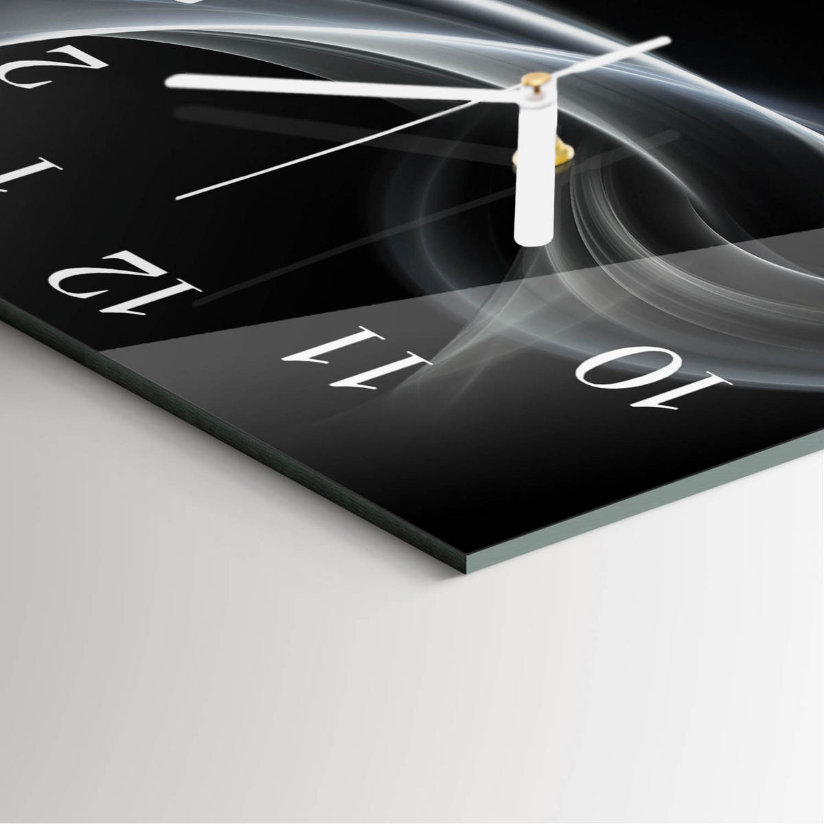 WANDUHR 30x30 cm - Abstrakte Linien - Schwarz, Glas (30/30/0.4cm) - TULUP
