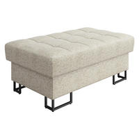 POLSTERHOCKER Laris - Sandfarben/Schwarz, Holz/Textil (106/44/67cm) - MIRJAN24