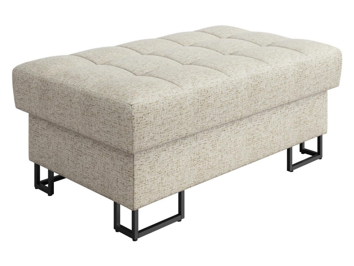 POLSTERHOCKER Laris - Sandfarben/Schwarz, Holz/Textil (106/44/67cm) - MIRJAN24