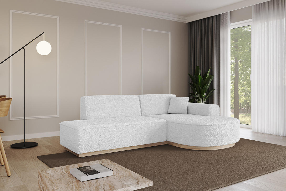 ECKSOFA Ottomane Rechts ARRIO-L1 - 243x171x83 cm Weiß - Weiß, Holzwerkstoff/Textil (243/171cm) - ALTDECOR