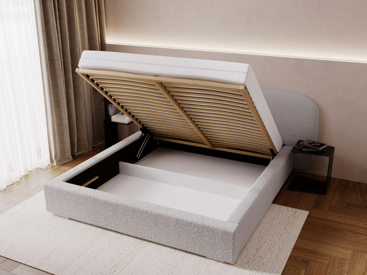 POLSTERBETT Palermo 200x200 Hellgrau - Hellgrau, Textil (200/200cm) - Graingold