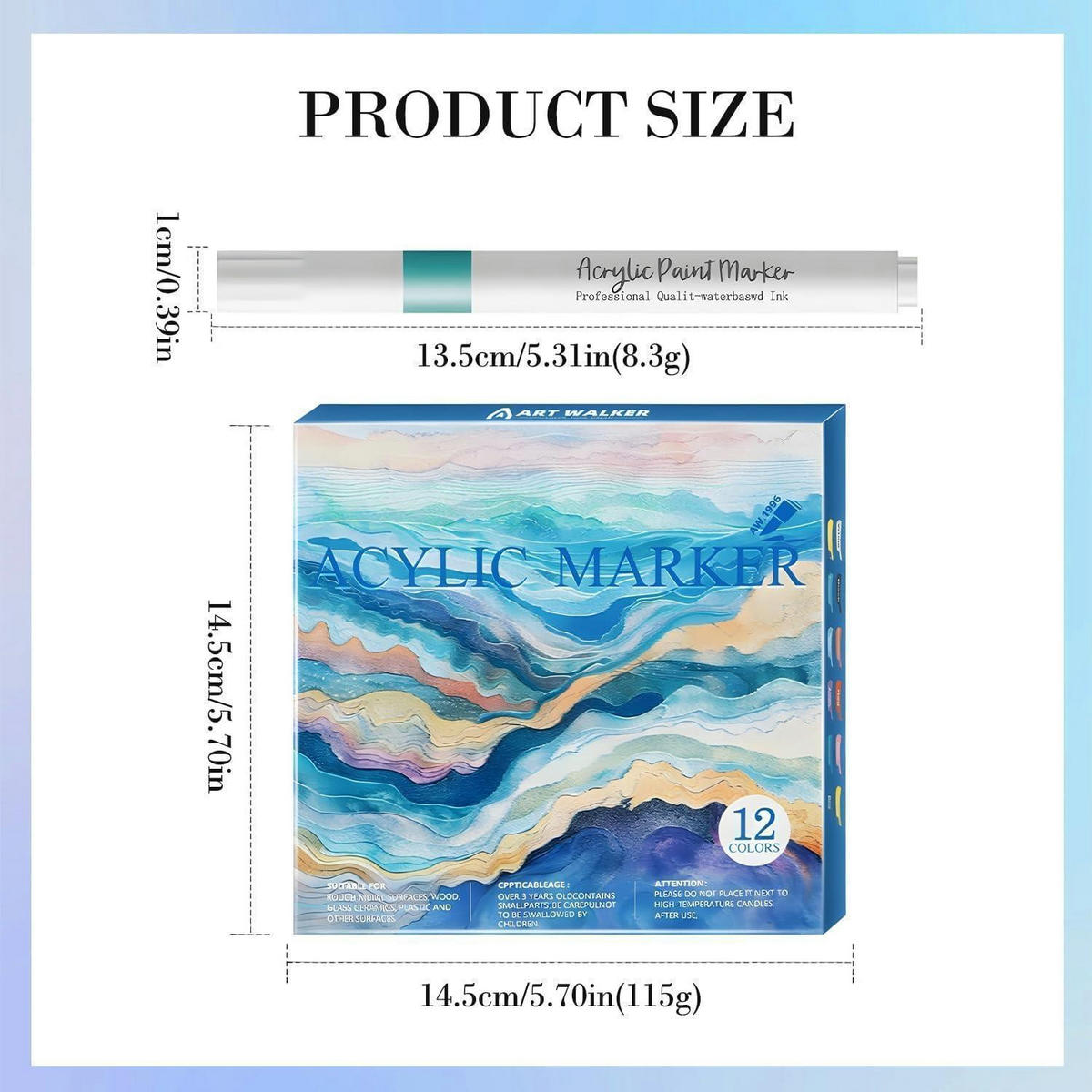 ACRYLMARKER 12er Set mit Pinselspitze - Multicolor, Kunststoff (1/1/13.5cm)