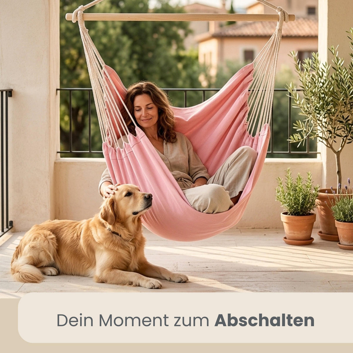 XXL HÄNGESESSEL 185/130 cm Belastbar bis 150 kg Rosa - Rosa, Textil (130/155/185cm) - Amanka