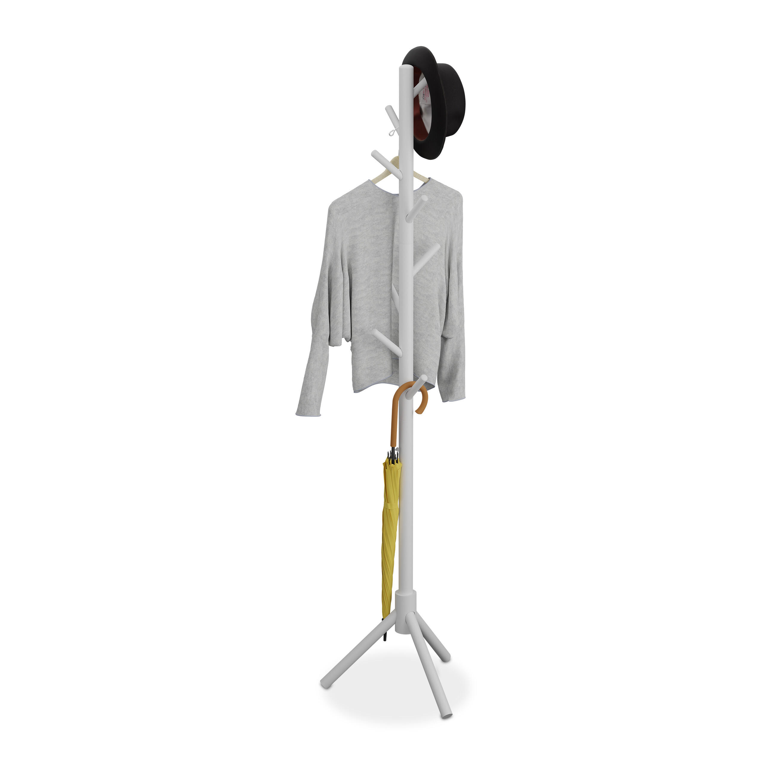 GARDEROBENSTÄNDER - Weiß, Holz (43.5/173/37cm) - Relaxdays