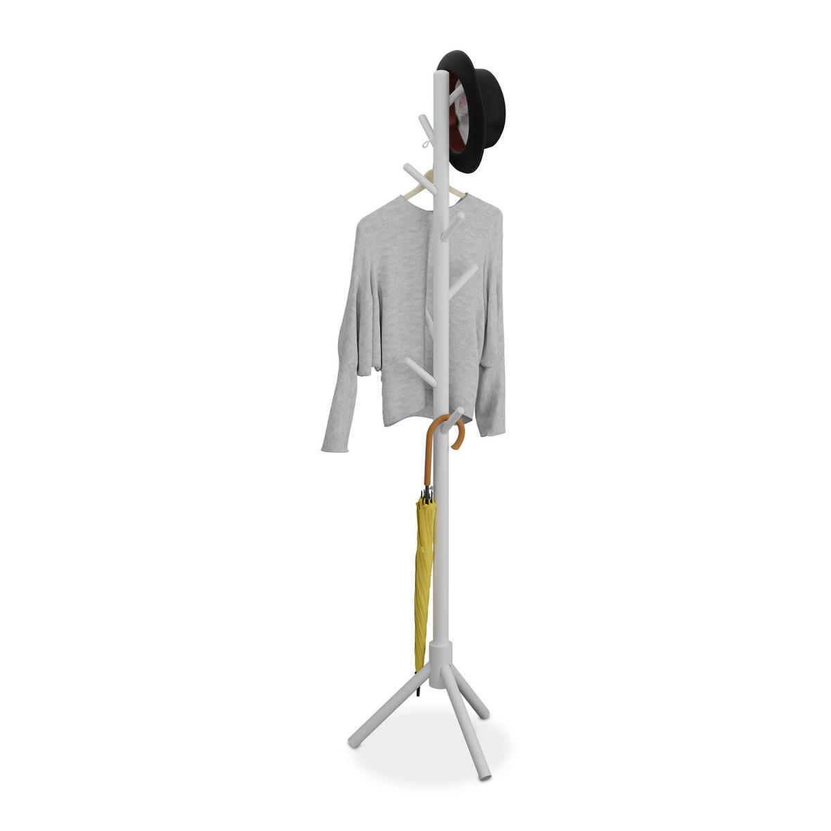 GARDEROBENSTÄNDER - Weiß, Holz (43.5/173/37cm) - Relaxdays