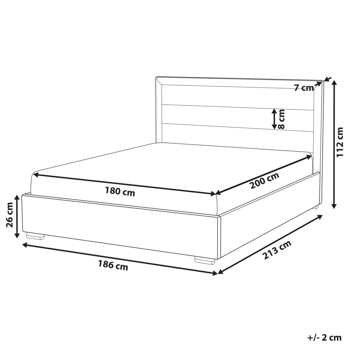 BETT mit Lattenrost 180/200 cm Taupe Rouen - Taupe/Schwarz, Textil (180/200cm) - Beliani