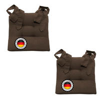 STUHLKISSEN mit Schleifenband 2er Set braun - Braun, Textil (46/42/7cm) - Bonvionn