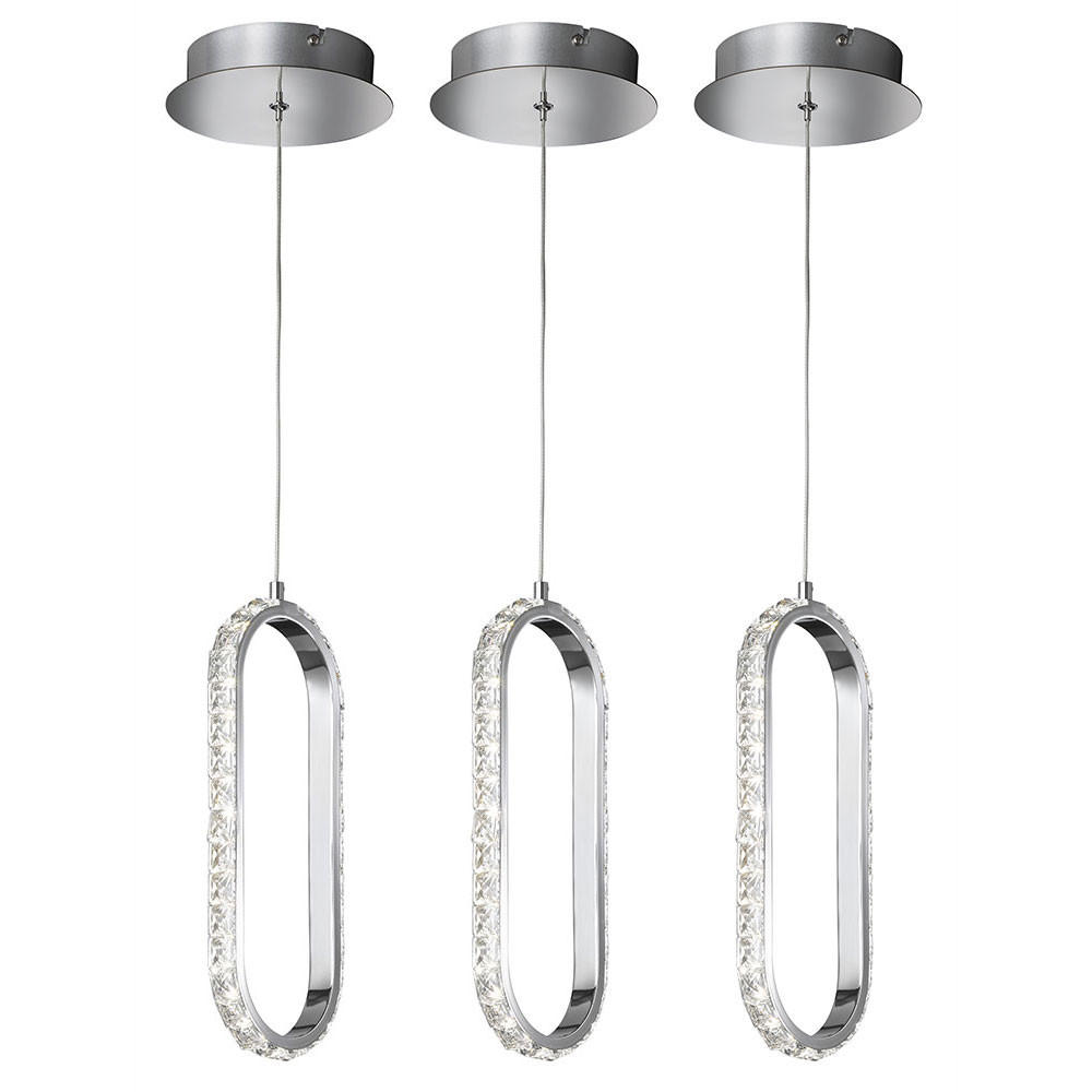 LED HÄNGELEUCHTE HARLEY Chrom Silber - Silberfarben, Metall (33.5/13/150cm)