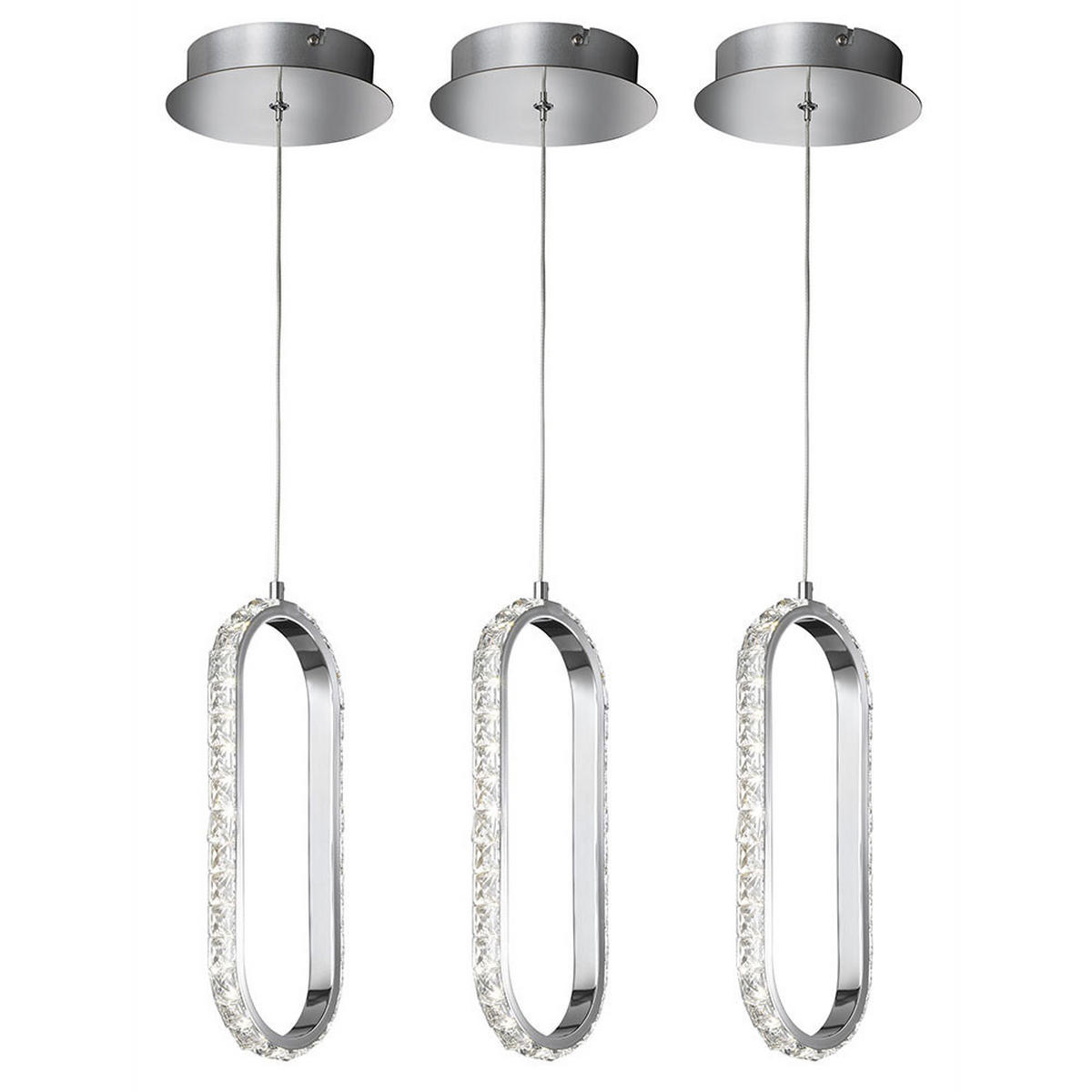 LED HÄNGELEUCHTE HARLEY Chrom Silber - Silberfarben, Metall (33.5/13/150cm)