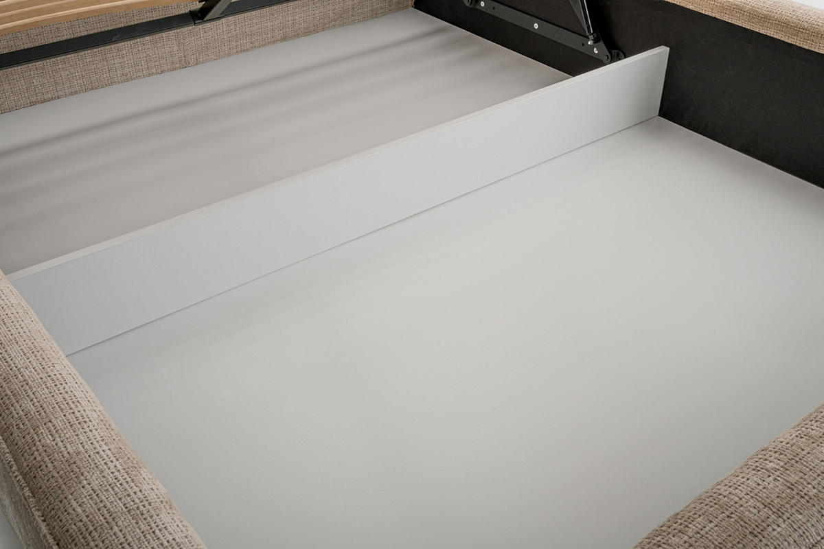 POLSTERBETT GENEVE 160/200 cm in Beige - Beige, Holzwerkstoff (160/200cm) - Deine Möbel 24