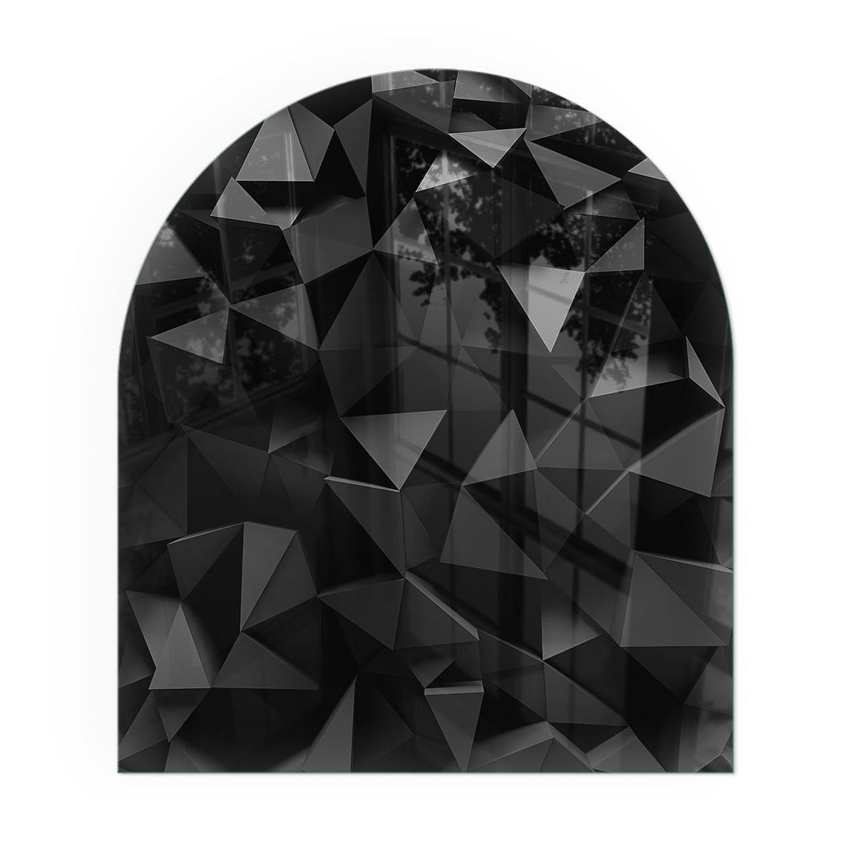 GLASPLATTE für Kamin 80x70 cm - Schwarz, Glas (80/70/0.4cm) - TULUP