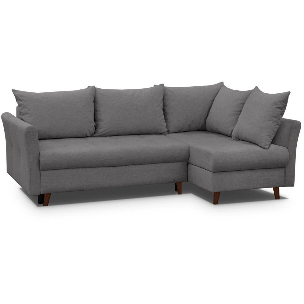 Beautysofa Eckschlafsofa Dunkelgrau 233x148 cm