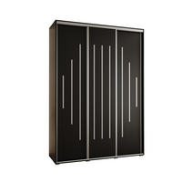 SCHWEBETÜRENSCHRANK 235,2/170/45 3-türig - Silberfarben/Schwarz, Holz/Metall (170/235/45cm) - Abiks Möbel