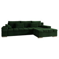 ECKSOFA Bangkok, Seite: Rechts - Waldgrün/Silberfarben, Holz/Textil (310/175cm) - MIRJAN24