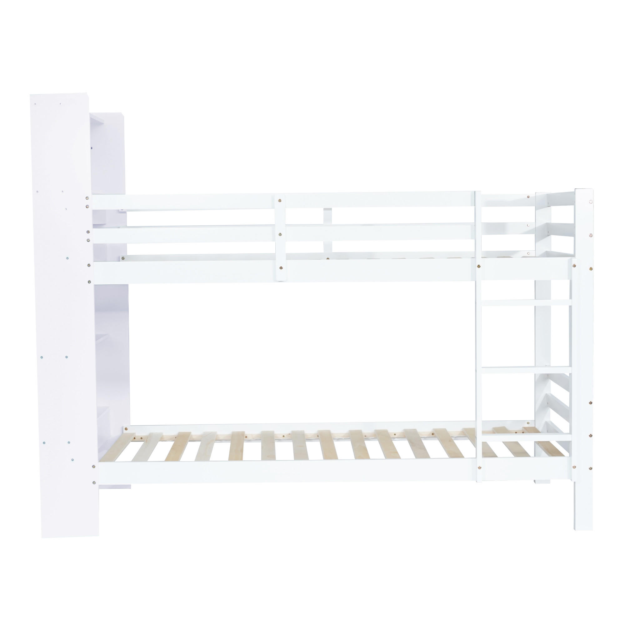 ETAGENBETT Stauraum-Holzbett Weiß - Weiß, Holz (90/200cm) - ComfortXL