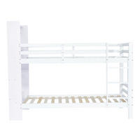 ETAGENBETT Stauraum-Holzbett Weiß - Weiß, Holz (90/200cm) - ComfortXL