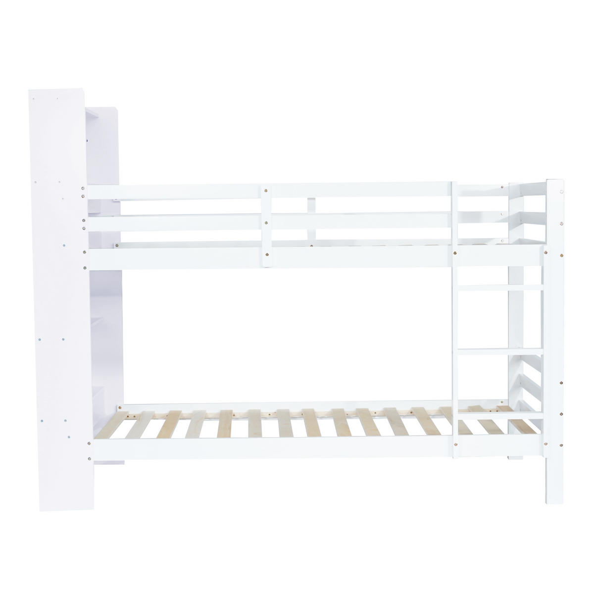 ETAGENBETT Stauraum-Holzbett Weiß - Weiß, Holz (90/200cm) - ComfortXL