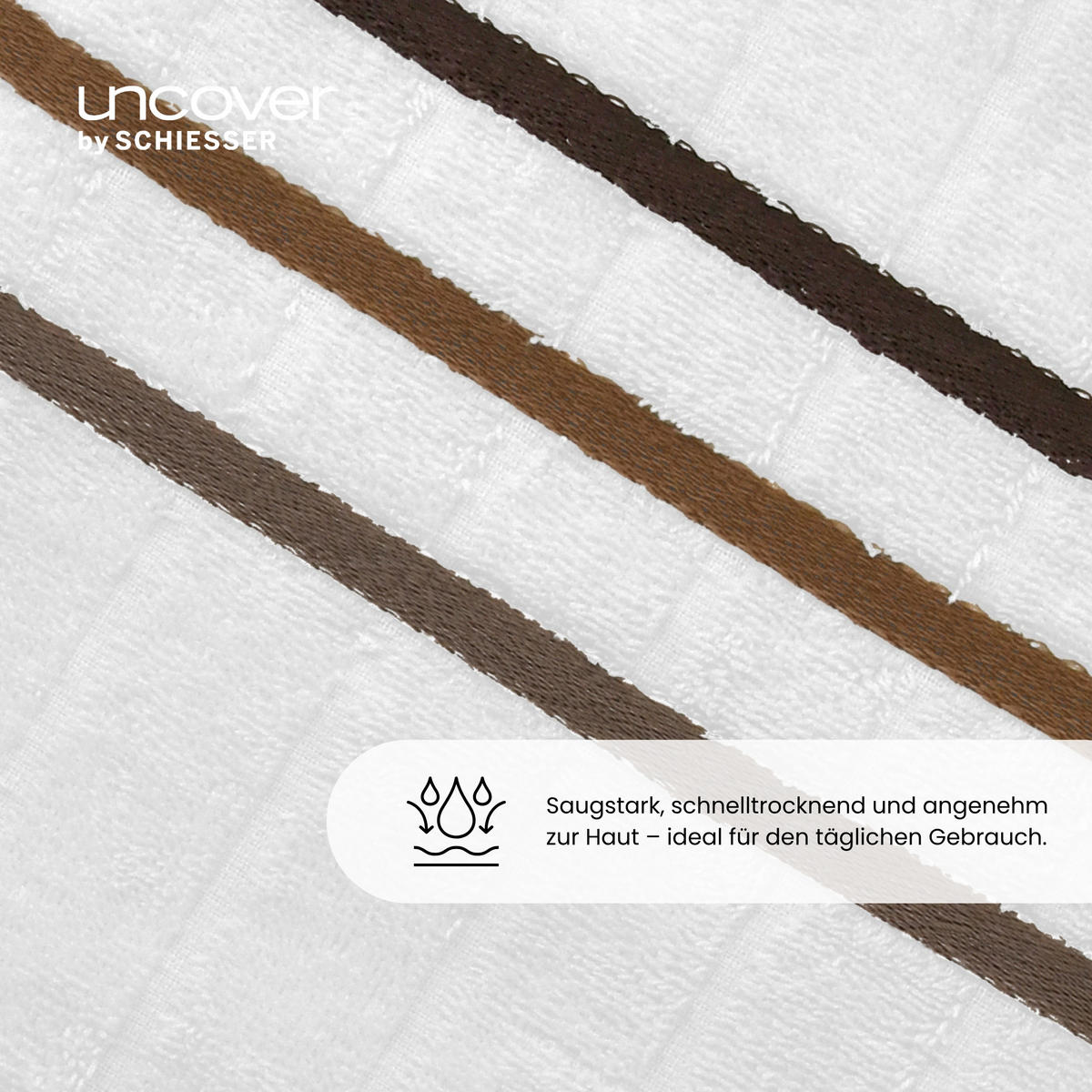 DUSCHTUCHSET Ohio - 2-teilig - 70 x 140 cm - Weiß - Weiß, Textil (70/140cm) - Uncover by Schiesser