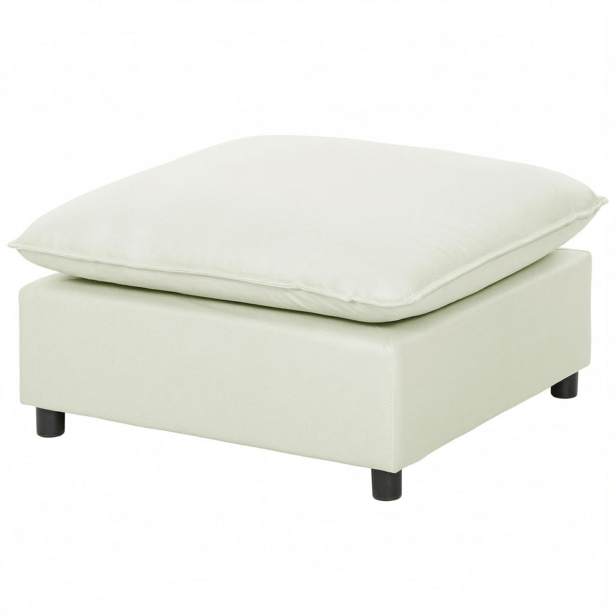 FUSSHOCKER DE-07220 modern mit Stoffbezug und Kunststoffbeinen Cremeweiß - Creme, Holzwerkstoff (75/40/75cm) - ComfortXL