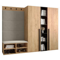 GARDEROBEN-SET 214/184/42 - Eichefarben/Creme, Holz/Kunststoff (214/184/42cm) - MÖBEL KRYSPOL