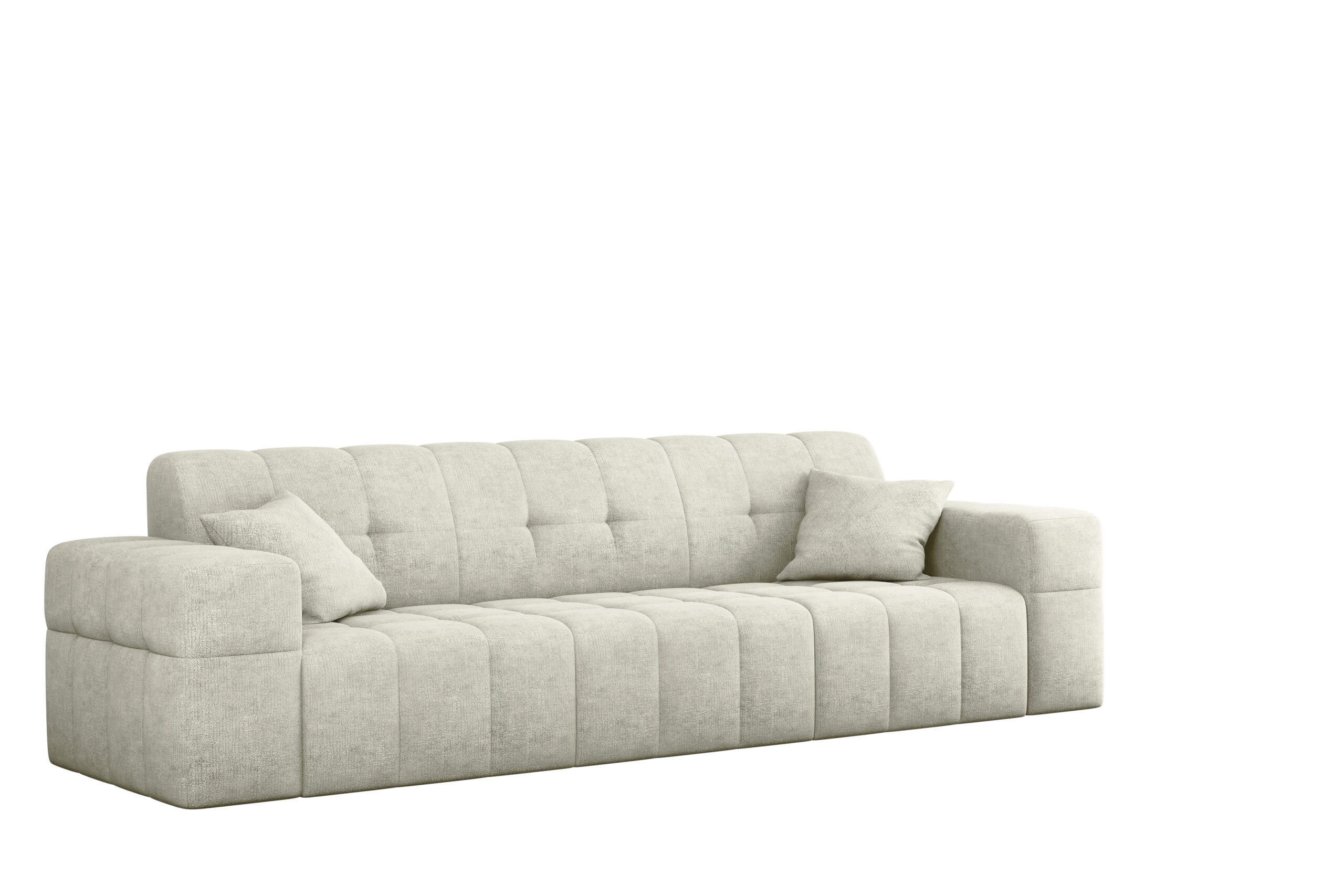 SOFA 3 Sitzer NIMES Stoff Perfect Harmony Creme - Creme, Holz (245/82/92cm) - Kaiser Möbel