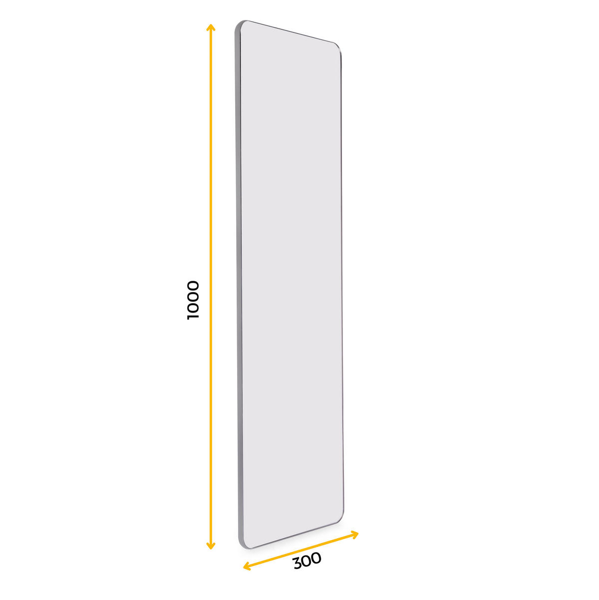 INNENSPIEGEL ausziehbar für Schränke Quartz, um 180° drehbar, 1.000x300mm, Aluminium - Titanfarben, Metall (4.05/100/56cm) - EMUCA